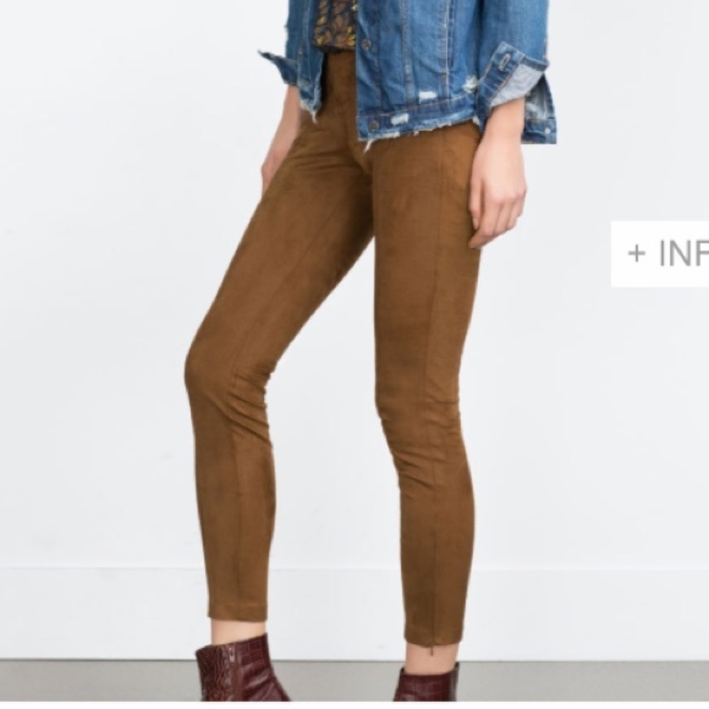 Brown Suede Zara Highwaisted Leggings